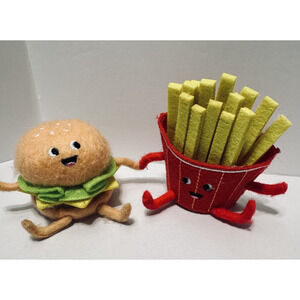 Sun Squad Felt Duo Burger & Fries Summer 2025 Cute Figures holding hands toy